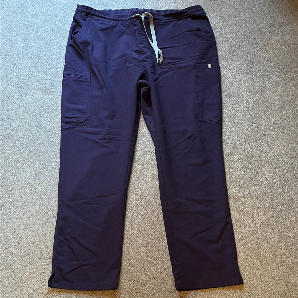 Figs Women's Purple Cargo Pants with Drawstring